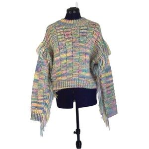 Hot & Delicious Colorful Pastel Fringe Knit Sweater